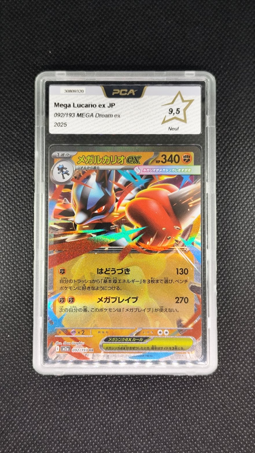 Carte Pokémon JAP Méga-Lucario ex PCA 9.5 092/193 MEGA Dream ex (M2a)