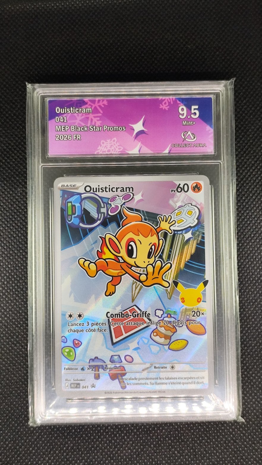 Carte Pokémon FR Ouisticram Chimchar COLLECTAURA 9.5 041 MEP promo 30 ans